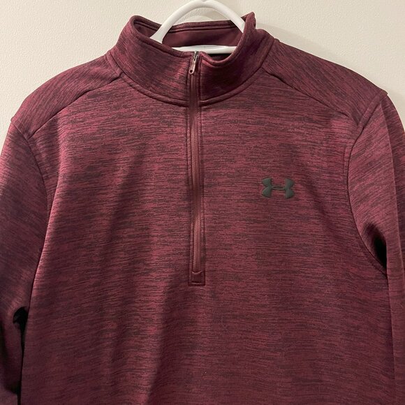 Under Armour Men's Long Sleeve Half Zip Sweatshirt, Medium, Burgundy - Picture 2 of 6